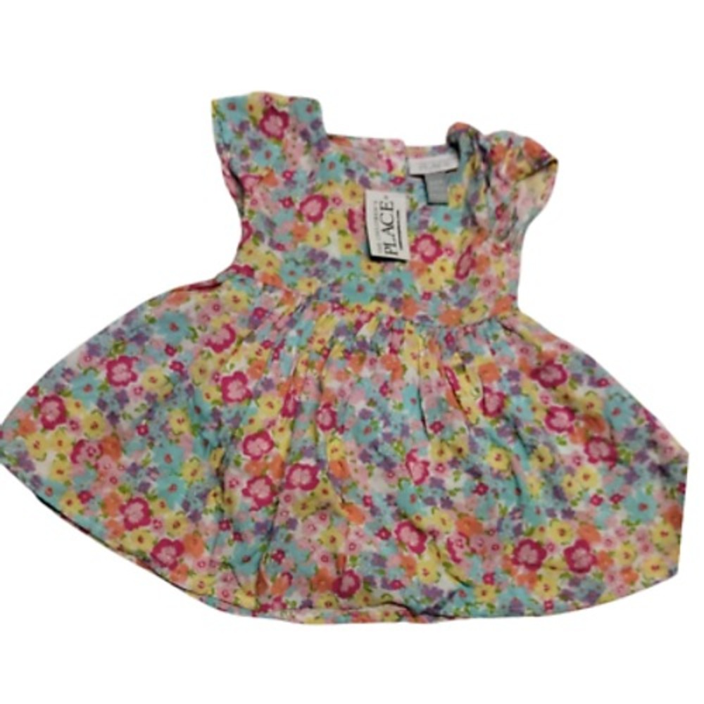 The Children's Place Floral Dress Summer Casual Outfit Toddler Girl 6-9M - Picture 2 of 10